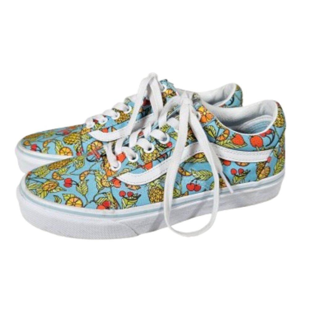 Vans Old Skool Pineapple Tropical Light Blue Sneakers Women's Size 7 Men's 5.5